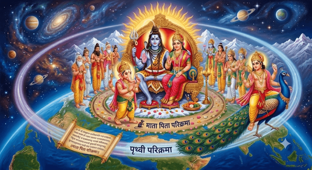 Lord Ganesha Prithvi Parikrama Smart Work Hindi