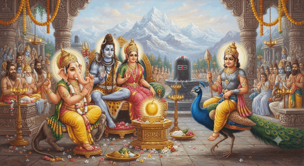 Shiva Parvati Lord Ganesha Kartikeya Competition Hindi Story