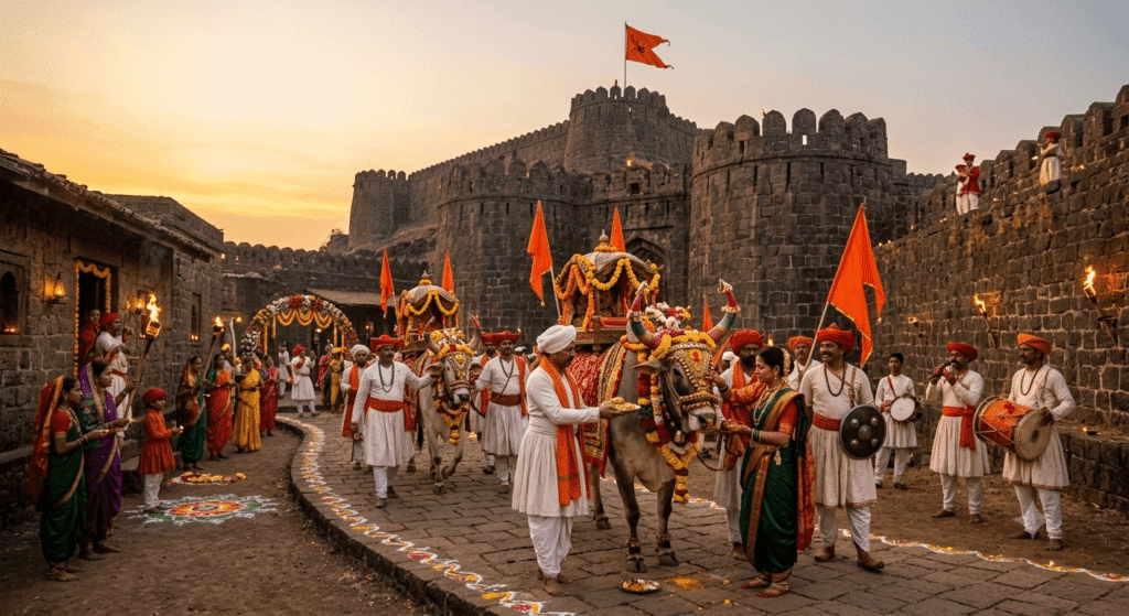 शिवकालीन बेंदूर सण, मानाचा बैल परंपरा, शिवकालीन गढी मिरवणूक, मावळे बैल पूजा, छत्रपती शिवाजी महाराज काळातील बेंदूर