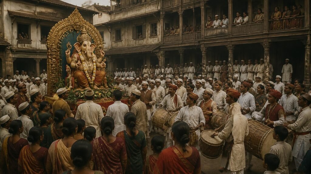पुणे में आयोजित शुरुआती सार्वजनिक गणेशोत्सव